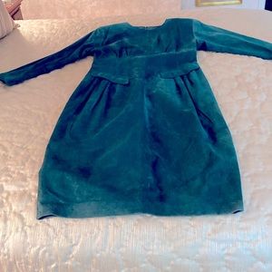 B. Altman Kelly Green Suede Dress